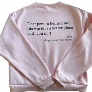 Boutique Pink Novelty You Are Enough Pink Sweatshirt M Funny Heart On Sleeve